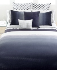 Decidedly chic, this Vera Wang pillowcase boasts three rows of pear-edge embroidery at the cuff in three shades of indigo. Featuring luxurious 400-thread count cotton percale. Decidedly chic, this Vera Wang pillowcase boasts three rows of pear-edge embroidery at the cuff in three shades of indigo. Featuring luxurious 400-thread count cotton percale.