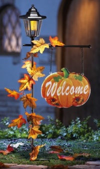 Welcome Pumpkin Sign & Solar Lantern By Collections Etc Welcome Pumpkin Sign & Solar Lantern By Collections Etc