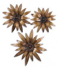 Golden Gazanias, Set of 3 by Uttermost