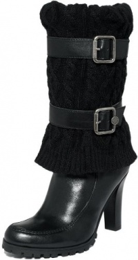 Marc Fisher Womens Mffabric Black Leather Boot 7 M US Marc Fisher Womens Mffabric Black Leather Boot 7 M US