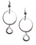 Clara Beau Sterling Silver Plated Open Teardrop Petite Hoop Dangle Earrings