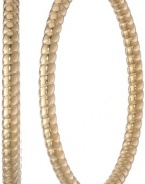 Gold-Plated Stainless Steel Textured Hoop Earrings (2.38)