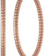 Rose Gold-Plated Stainless Steel Textured Hoop Earrings (2.38)