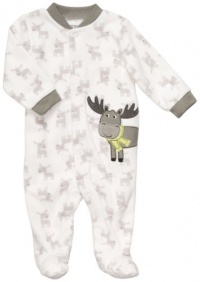 Carter's Infant Boys Microfleece Snap Front Sleep and Play Ivory Moose (3mos) Carter's Infant Boys Microfleece Snap Front Sleep and Play Ivory Moose (3mos)