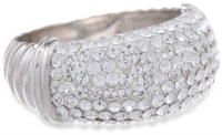 Sterling Silver Swarovski Crystal, Rhodium Plated Ring Sterling Silver Swarovski Crystal, Rhodium Plated Ring