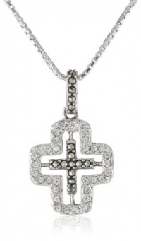 Judith Jack Angelic Sterling Silver, Marcasite and Crystal Cross Pendant Necklace, 18 Judith Jack Angelic Sterling Silver, Marcasite and Crystal Cross Pendant Necklace, 18