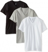 Calvin Klein Men's Classic 3 Pack Short Sleeve V-Neck, White/Black/Heather Grey, Large Calvin Klein Men's Classic 3 Pack Short Sleeve V-Neck, White/Black/Heather Grey, Large