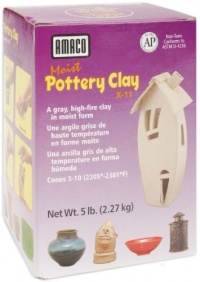 AMACO Moist Pottery Clay, 5-Pound, Grey AMACO Moist Pottery Clay, 5-Pound, Grey