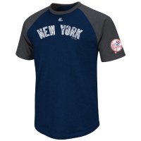 MLB New York Yankees Big Leaguer Fashion Crew Neck Ringer T-Shirt, Navy Heather/Charcoal Heather MLB New York Yankees Big Leaguer Fashion Crew Neck Ringer T-Shirt, Navy Heather/Charcoal Heather