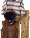 Little Me Baby-boys Infant Dog 3 Piece Jacket Set, Brown Multi, 12 Months