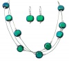 DreamGlass Sterling Silver and Dichroic Glass Beads and Stainless Steel Necklace and Earrings