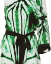 RAMPAGE Open One-Shoulder Printed Tunic W/ Belt [42074240103], GRNBLK, LRG