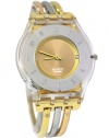 Swatch SFK240A tri gold large multicolor dial stainless steel bracelet women watch NEW