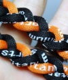 20 Black/Orange Titanium Sport Tornado Baseball/Softball Necklace