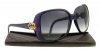 Gucci Women's 3166/S Rectangle Sunglasses,Blue & Opal Frame/Dark Grey Gradient Lens,One Size