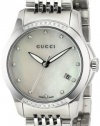 Gucci Women's YA126510 G-Timeless Diamond MOP White Dial Watch