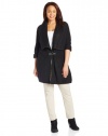 Calvin Klein Women's Plus-Size Cross Neck Open Cardigan