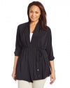 Calvin Klein Women's Plus-Size Long Sleeve Self Tie Cardigan