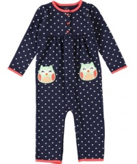 Carters Girls 6-24 Months Owl Jumpsuit (18M, Navy) Carters Girls 6-24 Months Owl Jumpsuit (18M, Navy)