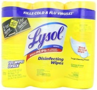 Lysol Disinfecting Wipes, Lemon and Lime Blossom Triple Pack, 3 - 35 Wet Wipe Cannisters Lysol Disinfecting Wipes, Lemon and Lime Blossom Triple Pack, 3 - 35 Wet Wipe Cannisters