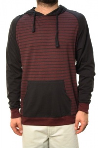RetroFit Men's Long Sleeve Pullover Hoodie Sweater Striped Maroon/Black RetroFit Men's Long Sleeve Pullover Hoodie Sweater Striped Maroon/Black