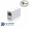 (Box of 12, White) Digital-SECURE (tm) Cat 5/5e RJ45 Ethernet Couplers (RJ-11 compatible)