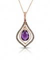 Effy Jewlery 14K Rose Gold Amethyst and Diamond Pendant, 6.66 TCW