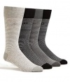 Calvin Klein Men's Fine Stripe Crew Dress Socks 4-Pack, One Size, Assorted Blues