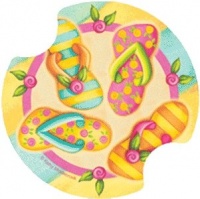 Flip Flops Toss - Carsters 2 Pk Coasters for Your Car Flip Flops Toss - Carsters 2 Pk Coasters for Your Car