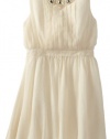 Blush by Us Angels Girls 7-16 Crinkle Pleat Front Dress, Winter White, 16