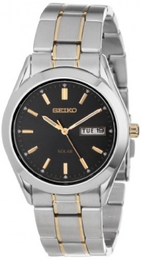 Seiko Men's SNE047 Two-Tone Solar Black Dial Watch Seiko Men's SNE047 Two-Tone Solar Black Dial Watch
