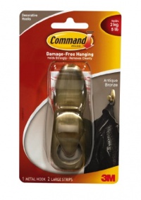 Command Forever Classic Large Metal Hook, Antique Bronze Command Forever Classic Large Metal Hook, Antique Bronze