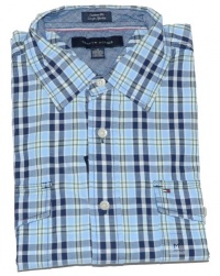 Tommy Hilfiger Men Custom Fit Plaid Short Sleeve Shirt Tommy Hilfiger Men Custom Fit Plaid Short Sleeve Shirt