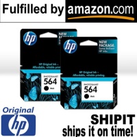 NEW Original HP 564 Black 2-PACK CB316WN - Ink Cartridge SHIPS FAST - in Retail Box Packaging