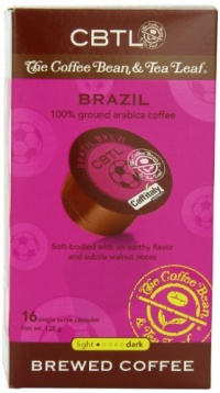 CBTL Brazil Brew Coffee Capsules By The Coffee Bean & Tea Leaf, 16-Count Box CBTL Brazil Brew Coffee Capsules By The Coffee Bean & Tea Leaf, 16-Count Box