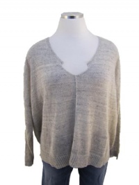 Eileen Fisher Plus Size Medium Pearl Oat Gray Melanged Linen V Neck Boxy Sweater 2X Eileen Fisher Plus Size Medium Pearl Oat Gray Melanged Linen V Neck Boxy Sweater 2X