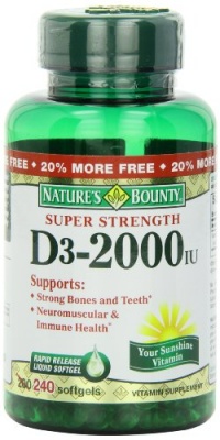 Nature's Bounty Vitamin D-3, 2000 Iu Softgels, 200-Count Nature's Bounty Vitamin D-3, 2000 Iu Softgels, 200-Count