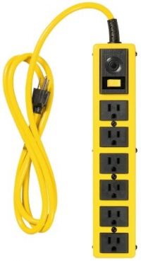 Yellow Jacket 5139 Metal Power Strip with 6-Foot Cord, 6-Outlet