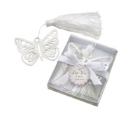Butterfly Silver-Metal Bookmark with White Silk Tassel Butterfly Silver-Metal Bookmark with White Silk Tassel