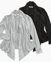 Cozy up. She can wrap herself in this cardigan from DKNY, staying comfy and adding a laid-back chic. Cozy up. She can wrap herself in this cardigan from DKNY, staying comfy and adding a laid-back chic.