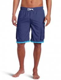 Teal Cove Men's 10.5 Inch Cargo Swim Trunk