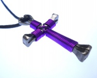 Amethyst Horseshoe Nail Cross Necklace Amethyst Horseshoe Nail Cross Necklace