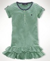 Polo by Ralph Lauren Kids Dress Little Girls 2-6X Henley Tee Dress (2T, Green)