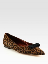 Luxe, leopard-print suede in a signature point toe design with a grosgrain ribbon bow and padded insole. Suede and grosgrain ribbon upperLeather lining and solePadded insoleMade in ItalyOUR FIT MODEL RECOMMENDS ordering true size. Luxe, leopard-print suede in a signature point toe design with a grosgrain ribbon bow and padded insole. Suede and grosgrain ribbon upperLeather lining and solePadded insoleMade in ItalyOUR FIT MODEL RECOMMENDS ordering true size.