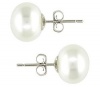 Authentic Freshwater White Pearl Earrings with Stainless Steel Hypoallergenic Backs (7-7.5mm)