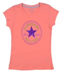 Converse Girls Chuck Taylor ALL STAR Shirt-Peach-Small Converse Girls Chuck Taylor ALL STAR Shirt-Peach-Small