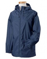 Devon & Jones Ladies Nylon Rip-Stop Rain Jacket. D756W - Large - New Navy