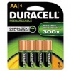 Duracell AA NiMH rechargeable blister pack, 4 per pkg. 2450mAh