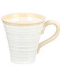 Distinctly ribbed Sophie Conran dinnerware sets your table with the charm of traditional hand-thrown pottery, but the durability of contemporary Portmeirion porcelain. Mix the banded Carnivale mug with solid biscuit pieces. Distinctly ribbed Sophie Conran dinnerware sets your table with the charm of traditional hand-thrown pottery, but the durability of contemporary Portmeirion porcelain. Mix the banded Carnivale mug with solid biscuit pieces.