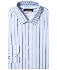 Get a new spin on stripes with this slim-fit dress shirt from Ben Sherman. Get a new spin on stripes with this slim-fit dress shirt from Ben Sherman.